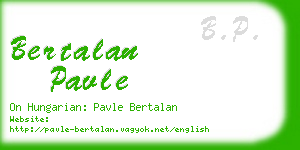 bertalan pavle business card